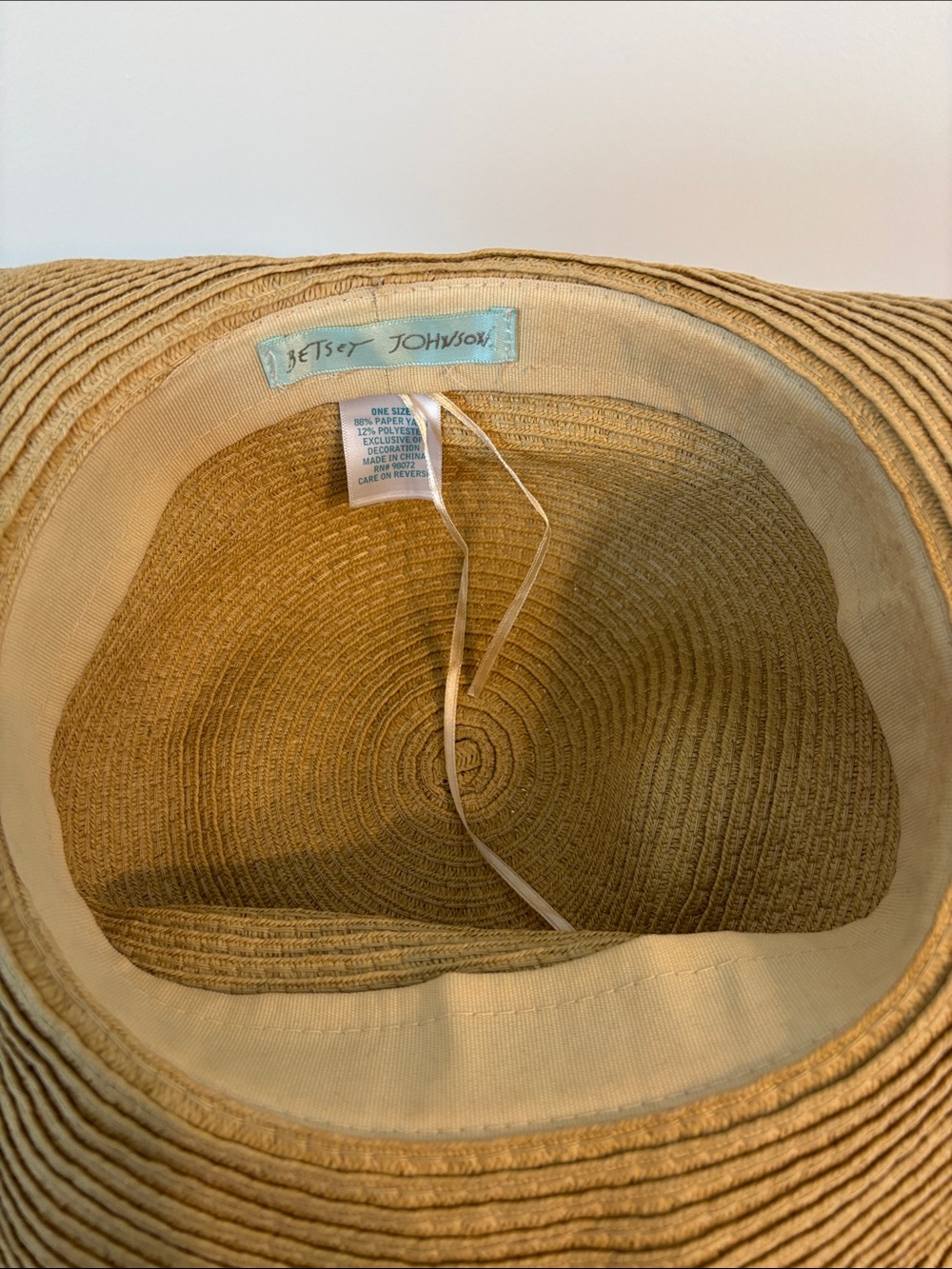 Betsey Johnson Embroidered Mrs Sun Hat - Picture 4 of 4